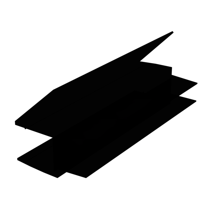 Профиль (206-8 BLC) нижний, L=2200, стекло 8.0 мм, ПВХ Черный мат