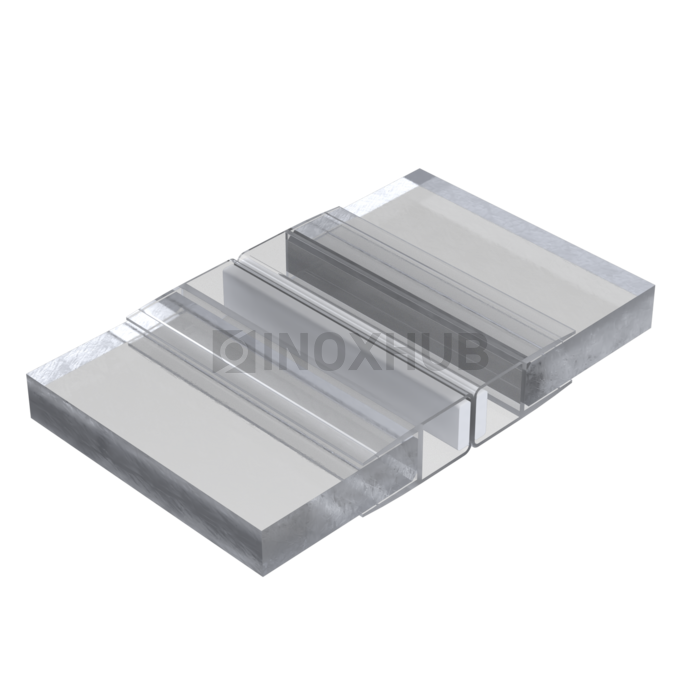 Профиль (209А-8 CL) магнит белый 180º, L=2200 (1компл/2 шт), стекло 8.0 мм, ПВХ прозрачный БЕЛЫЙ