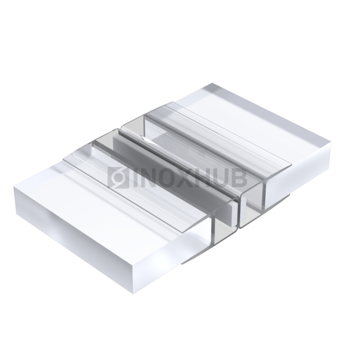 Профиль (209А-10 CL) магнит белый 180º, L=2200 (1компл/2 шт), стекло 10.0 мм, ПВХ прозрачный БЕЛЫЙ
