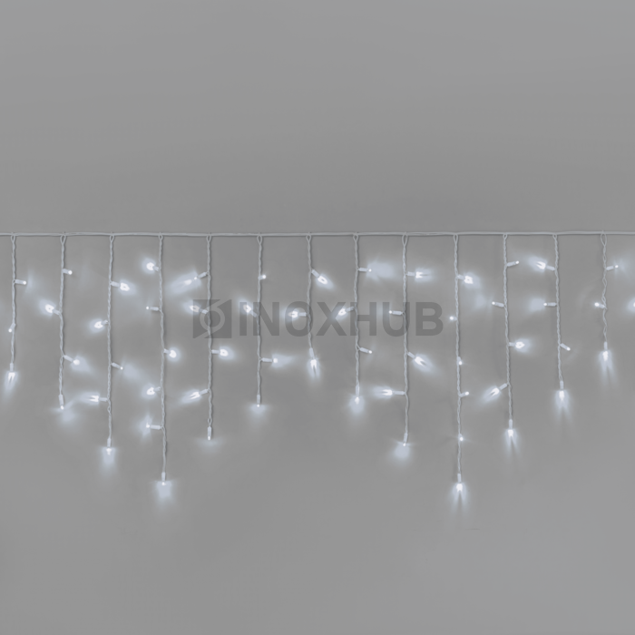 Гирлянда Бахрома INOXHUB 3×0.6м, 108 LED, 220В, IP65, белая резина 3.3мм, БЕЛАЯ