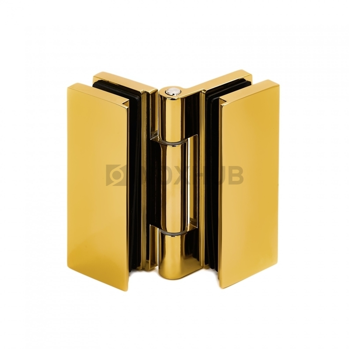 Петля (515 Gold) стекло-стекло, без реза уплотнителя, с декоративными крышками, под Золото