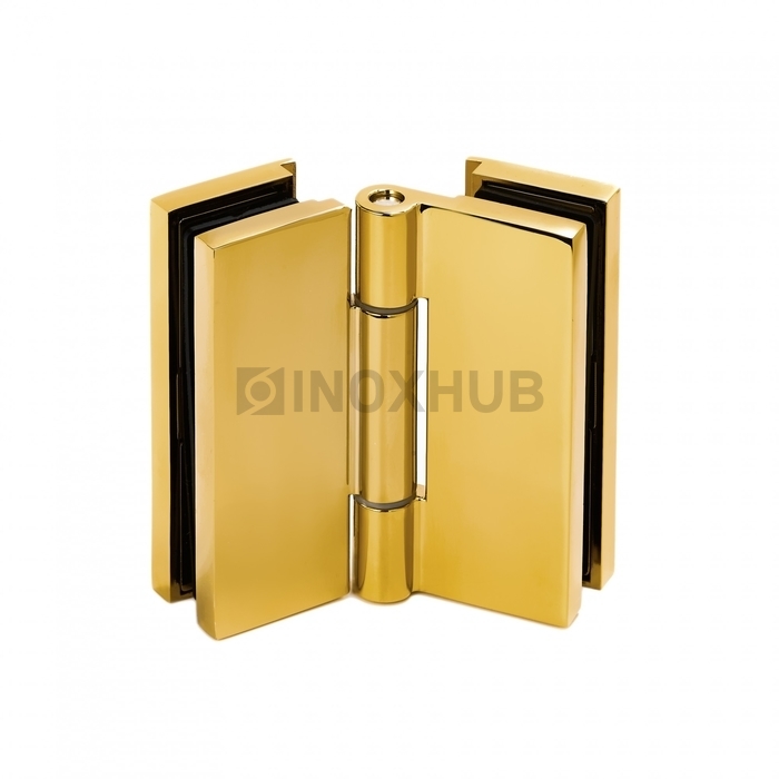 Петля (515 Gold) стекло-стекло, без реза уплотнителя, с декоративными  крышками, под Золото