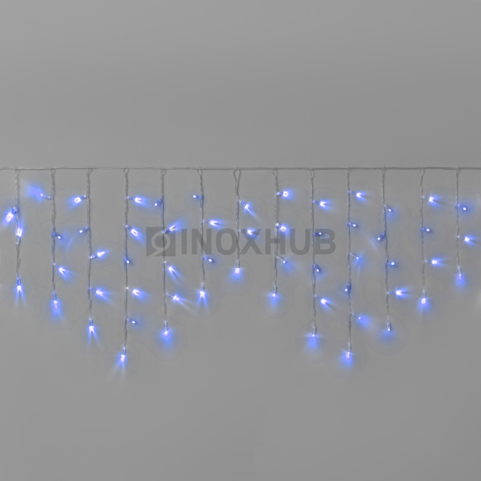 Гирлянда Бахрома INOXHUB 3×0.6м, 108 LED, 220В, IP65, прозрачный провод, СИНИЙ