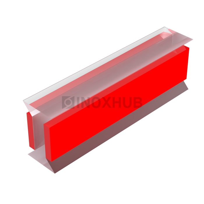 Профиль (220-8) межстекольный самоклеящийся, L=3000, стекло 8.0 мм, ПВХ прозрачный