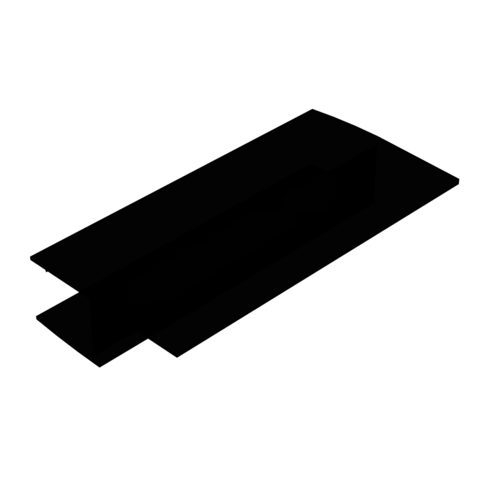 Профиль (204-8 BLC), L=3000, стекло 8.0 мм, ПВХ Черный мат