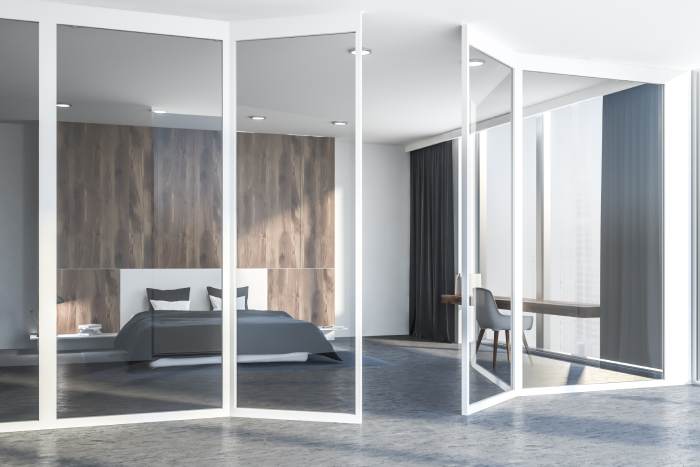 Распашные перегородки из стекла Распашные перегородки из стекла