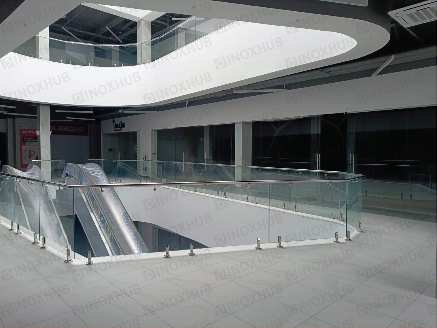Проект стеклянные ограждения в ТЦ г. Ставрополь