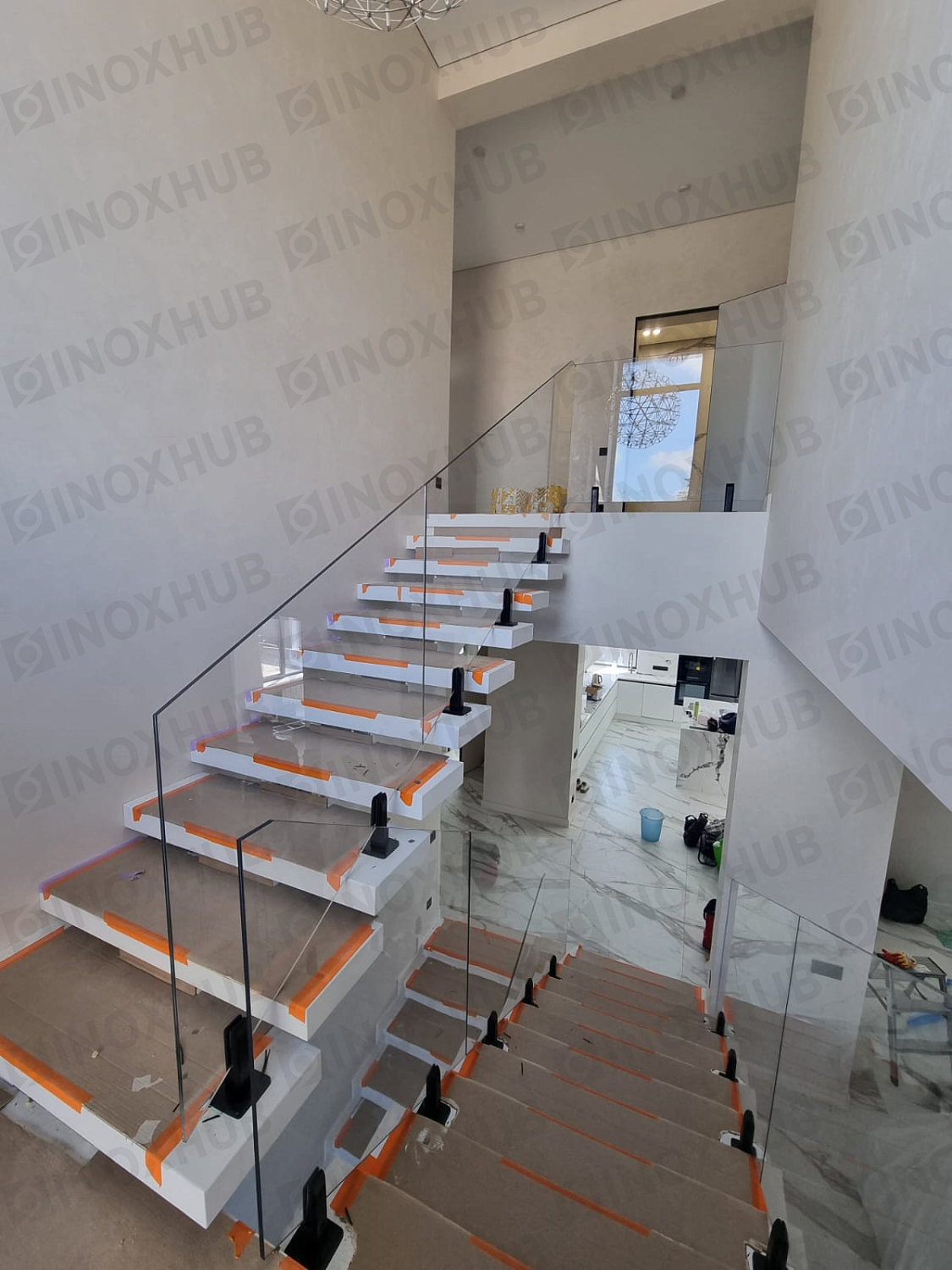 Проект лестничные ограждения из стекла в частном доме г. Ставрополь