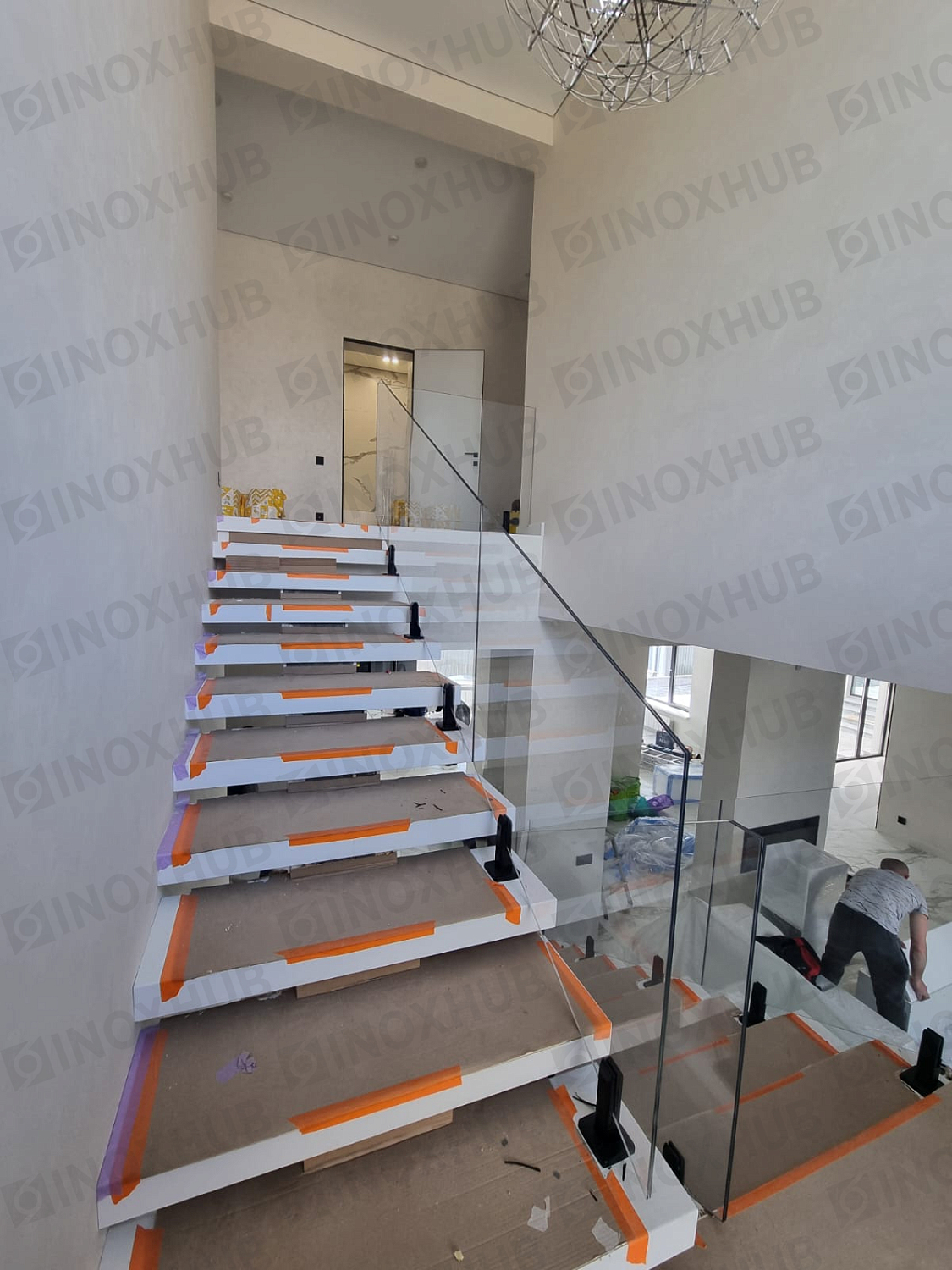 Проект лестничные ограждения из стекла в частном доме г. Ставрополь