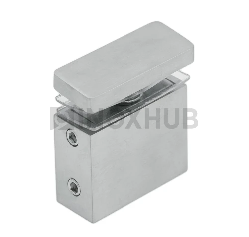 Держатель стекла (342 SSS) через отверстие, штанга 30×10 мм, нерж. сталь матовая