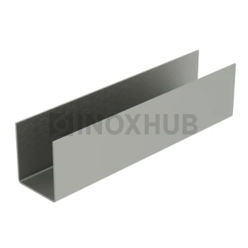 Профиль (П-12-3000 SSS) П-образный, 14.0×16.5 мм L=3000, стекло 12.0 мм, AISI 304 GRIT 320 Профиль (П-12-3000 SSS) П-образный, 14.0×16.5 мм L=3000, стекло 12.0 мм, AISI 304 GRIT 320