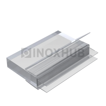 Профиль (206-8 CL) нижний, L=2200, стекло 8.0 мм, ПВХ прозрачный БЕЛЫЙ