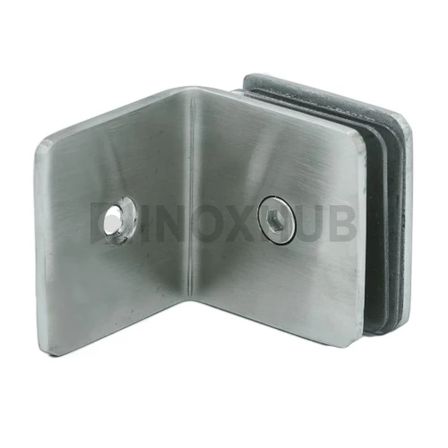 Коннектор L-обр (732 SSS) стекло-стена (без фаски), нерж. сталь матовая Коннектор L-обр (732 SSS) стекло-стена (без фаски), нерж. сталь матовая