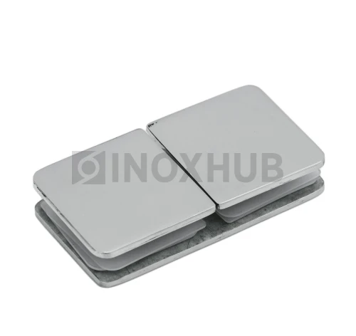 Коннектор (734 PSS) стекло-стекло 180° (без фаски), нерж. сталь полированная