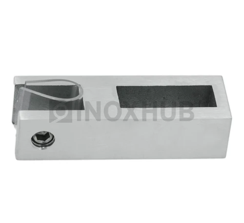 Держатель стекла (345 SSS) вертикальный, штанга 30×10 мм, нерж. сталь матовая