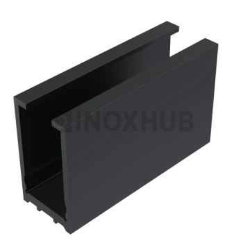 Профиль (587 BLC) стекло-стена, 30×17 мм L=3000 мм, стекло 8.0 мм, алюминий, Черный мат 