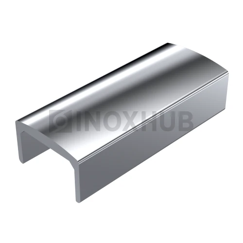 П-поручень под уплотнитель, под стекло 16 мм, L=6000, Полированный алюминий