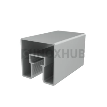 Поручень с пазом для светодиодной ленты, 40.0×40.0 мм, под стекло 12 мм, L=6000 мм, Анодированный алюминий