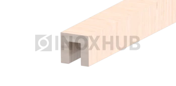 Поручень с пазом под склейку, под стекло 12 мм, L=4000, алюминий, Светлый дуб