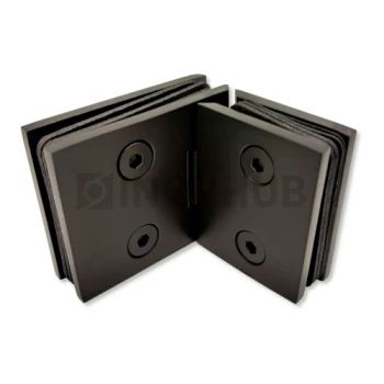 Петля (203 BLC) стекло-стекло 180°, без крышек, латунь, Черный мат