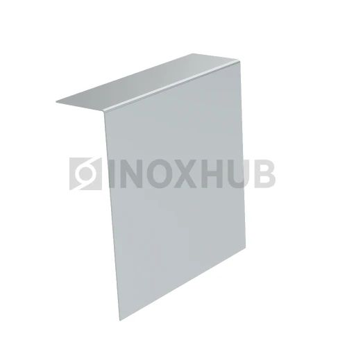 Накладка на профиль 102, 30.0×102.0 мм, стекло 16.0 мм, L=3000 мм, AISI 304, GRIT 600