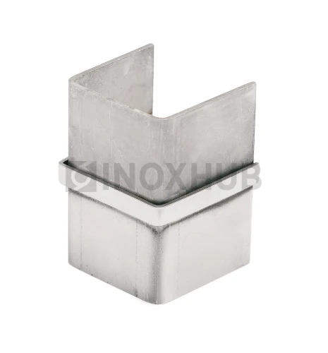 Соединительная муфта для поручня с пазом, 40.0×40.0 мм, AISI 304, GRIT 600