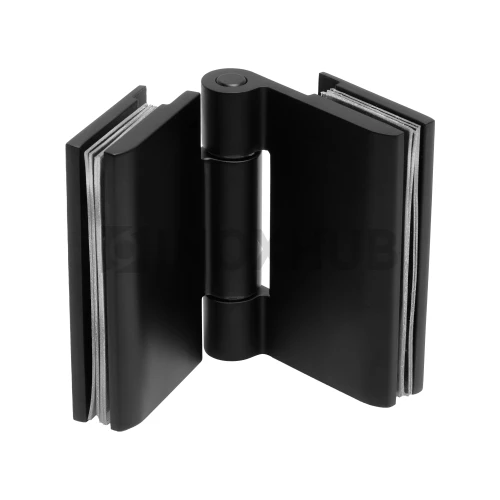 Петля (517 BLC) стекло-стекло, открывание наружу, Черный мат