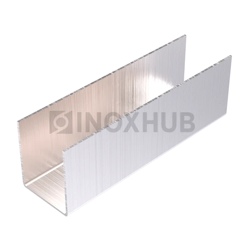 Профиль (П-12-2500 SSS) П-образный 16.5×13.0(вн)×16.5, L=2500 мм, стекло 12.0 мм, AISI 304 GRIT 320