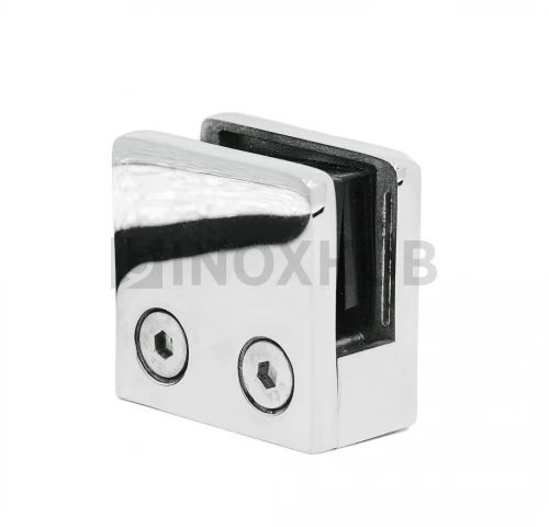 Стеклодержатель литой квадратный на плоскость, стекло 8.0 мм, AISI 304, GRIT 600