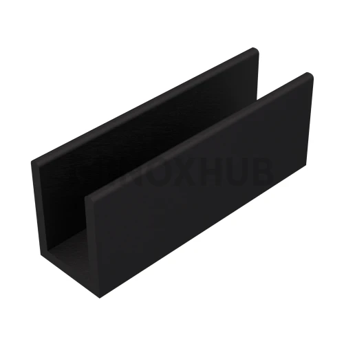 Профиль п-обр. (756-8-3000 BLC), 19×13 мм L=3000, стекло 8.0 мм, алюминий, Черный мат Профиль п-обр. (756-8-3000 BLC), 19×13 мм L=3000, стекло 8.0 мм, алюминий, Черный мат