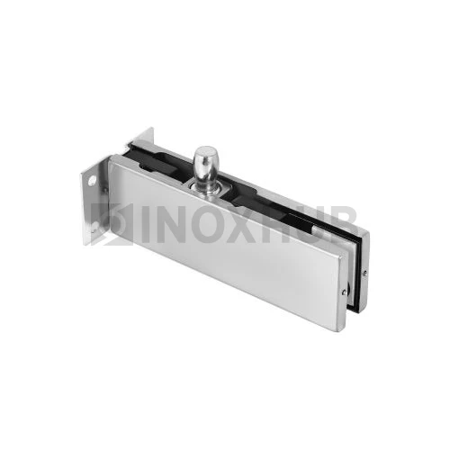 Фитинг на фрамугу (130P SSS) с осью и монтажной пластиной, стекло 10-12 мм, нерж. сталь матовая