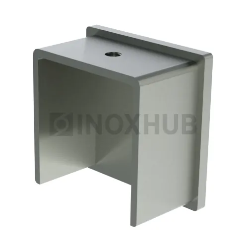 Заглушка для поручня с пазом, 40.0×40.0 мм, AISI 304, GRIT 320