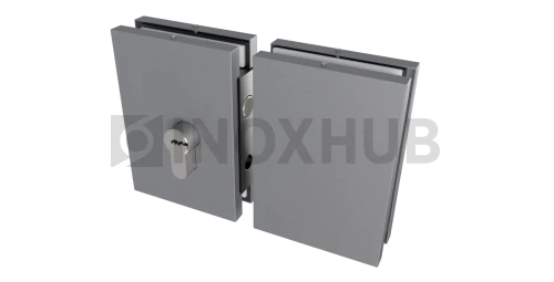 Замок (008-2 SSS) с ответной частью на стекло, нерж. сталь матовая