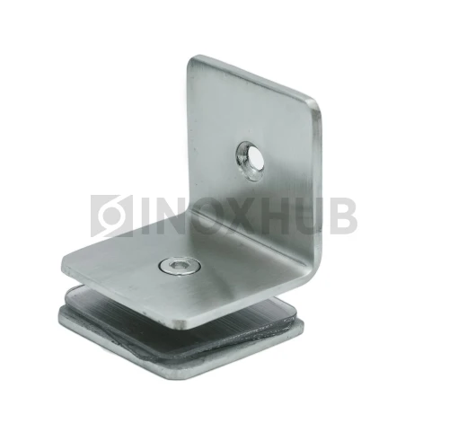 Коннектор L-обр (732 SSS) стекло-стена (без фаски), нерж. сталь матовая Коннектор L-обр (732 SSS) стекло-стена (без фаски), нерж. сталь матовая