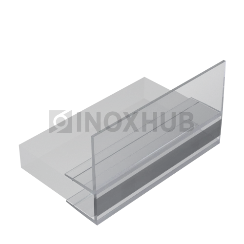 Профиль (214-8 CL) ус 17 мм, L=2200, стекло 8.0 мм, ПВХ прозрачный БЕЛЫЙ