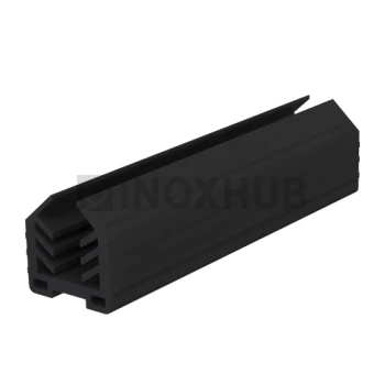 Уплотнитель в поручень с пазом 24.0×24.0 мм, стекло 10.0 мм, кратно 3 м, Черный