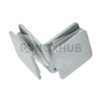 Коннектор (735 SSS) стекло-стекло 90° (без фаски), нерж. сталь матовая