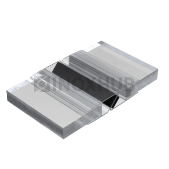 Профиль (210-8-2500 CL) магнит черный 90º/180º, L=2500 (1 компл/2шт), стекло 8.0 мм, ПВХ прозрачный БЕЛЫЙ