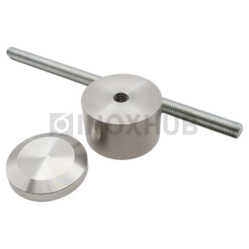 Точечный стеклодержатель удлиненный усиленный, стекло 6.0-30.0 мм, М10, AISI 304, GRIT 320