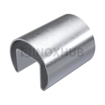 Поручень с пазом, Ø42.4 мм, L=6000, не анодированный алюминий