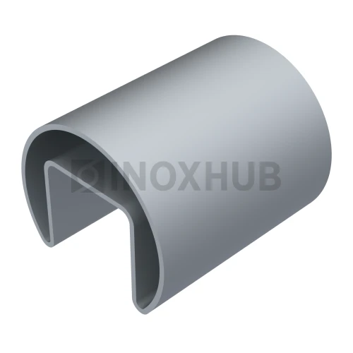 Поручень с пазом, Ø42.4 мм, L=6000, Анодированный алюминий