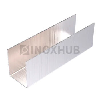 Профиль (П-12-2500 SSS) П-образный 16.5×13.0(вн)×16.5, L=2500 мм, стекло 12.0 мм, AISI 304 GRIT 320 Профиль (П-12-2500 SSS) П-образный 16.5×13.0(вн)×16.5, L=2500 мм, стекло 12.0 мм, AISI 304 GRIT 320