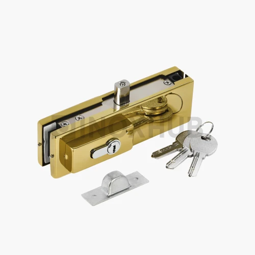 Замок угловой (150R Gold) с круглым ригелем, с отв. частью на стену, под Золото Замок угловой (150R Gold) с круглым ригелем, с отв. частью на стену, под Золото