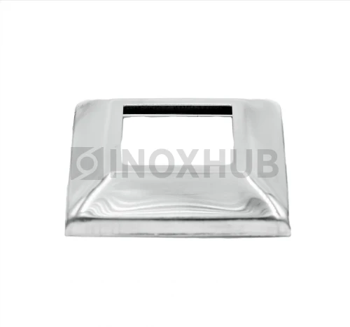 Низ стойки квадратный, 40.0×40.0 мм / 82.0×82.0 мм, AISI 304, GRIT 600