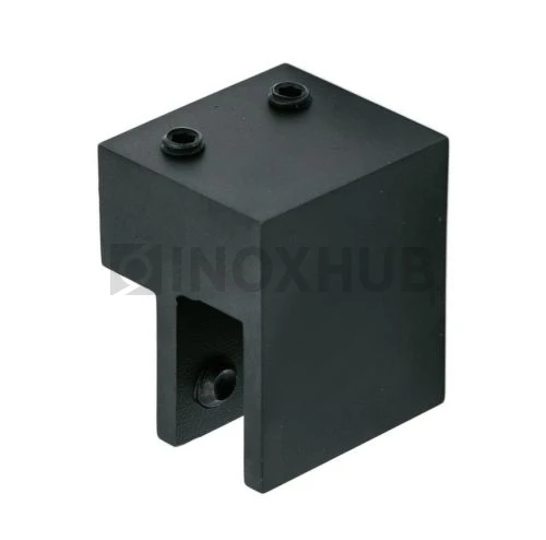 Держатель стекла (347 BLC) торцевой горизонтальный, штанга 30×10 мм, Черный мат