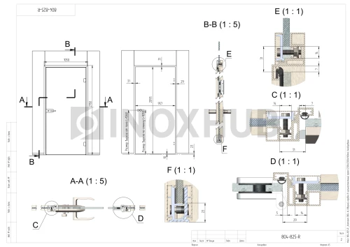 Комплект (804 AL) дверной коробки в цельностеклянный проем, 2300×2300×1100 мм, Анодированный алюминий Комплект (804 AL) дверной коробки в цельностеклянный проем, 2300×2300×1100 мм, Анодированный алюминий