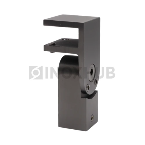 Держатель стекла (189 GM) торцевой поворотный, штанга 15×15 мм, нерж. сталь, антрацит