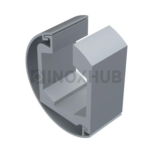 Трек (610-AL aura) на стену, комплект с крышкой, L=4000 мм, Анодированный алюминий