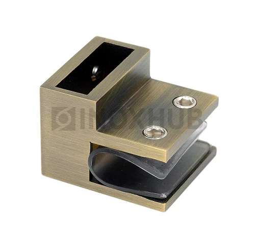 Держатель стекла (347 Bronze) торцевой горизонтальный, для штанги 30×10 мм, под Бронзу