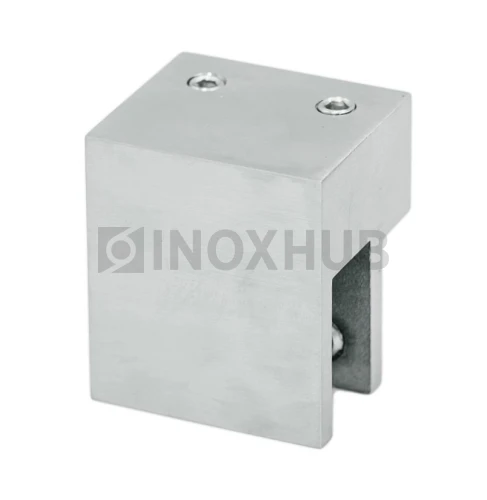 Держатель стекла (347 SSS) торцевой горизонтальный, штанга 30×10 мм, нерж. сталь матовая